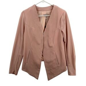BCBGeneration Blazer Jacket Womens Small Rose Smoke Open Front Asym Hem Lined‎